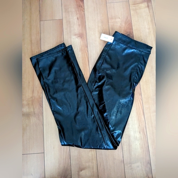NWT Aritzia Wilfred *Black* Vegan Leather Straight Leg Tempest Pants Size 4 - Picture 3 of 8
